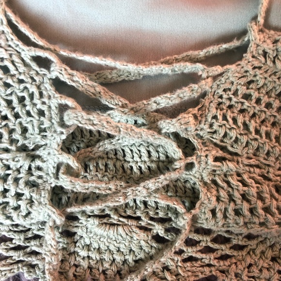 lue/green knitted cropped top - Picture 3 of 5